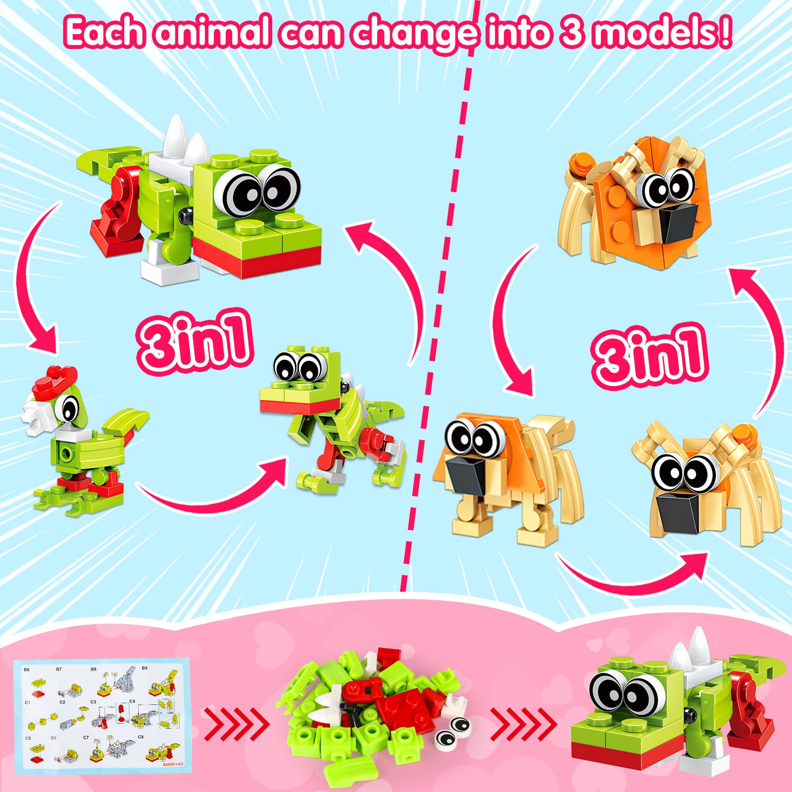 Basytodio animal mini building blocks—bright colors spark imaginative play and storytelling.