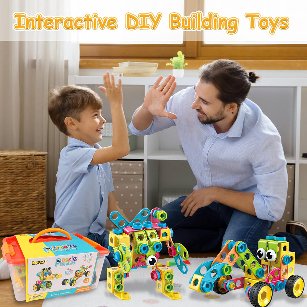 Basytodio assembly booklet guides kids through 28 models with clear, kid-friendly steps