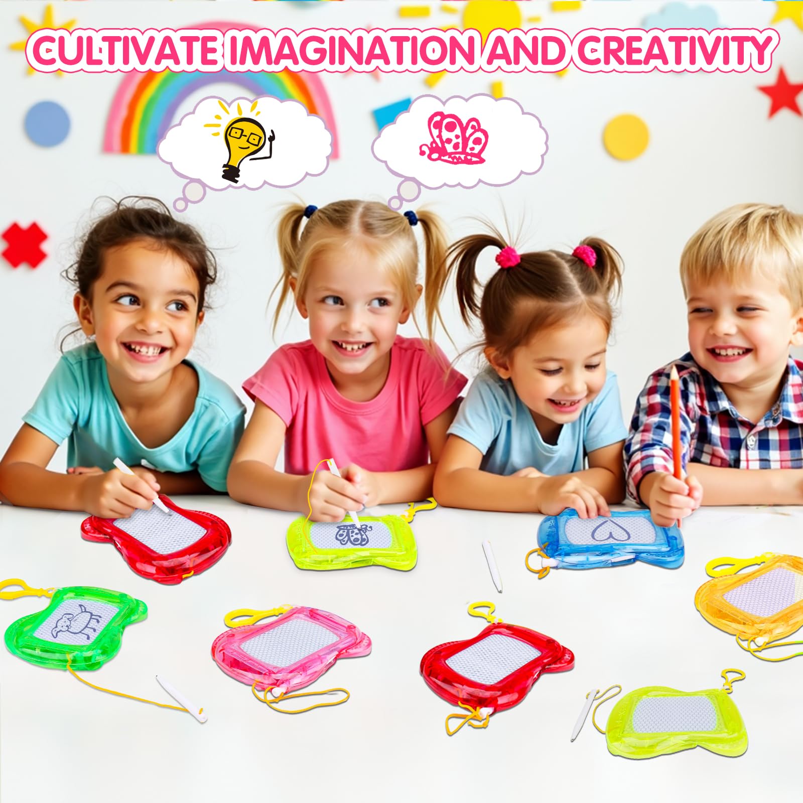 Basytodio compact drawing boards provide safe play with smooth edges and no mess