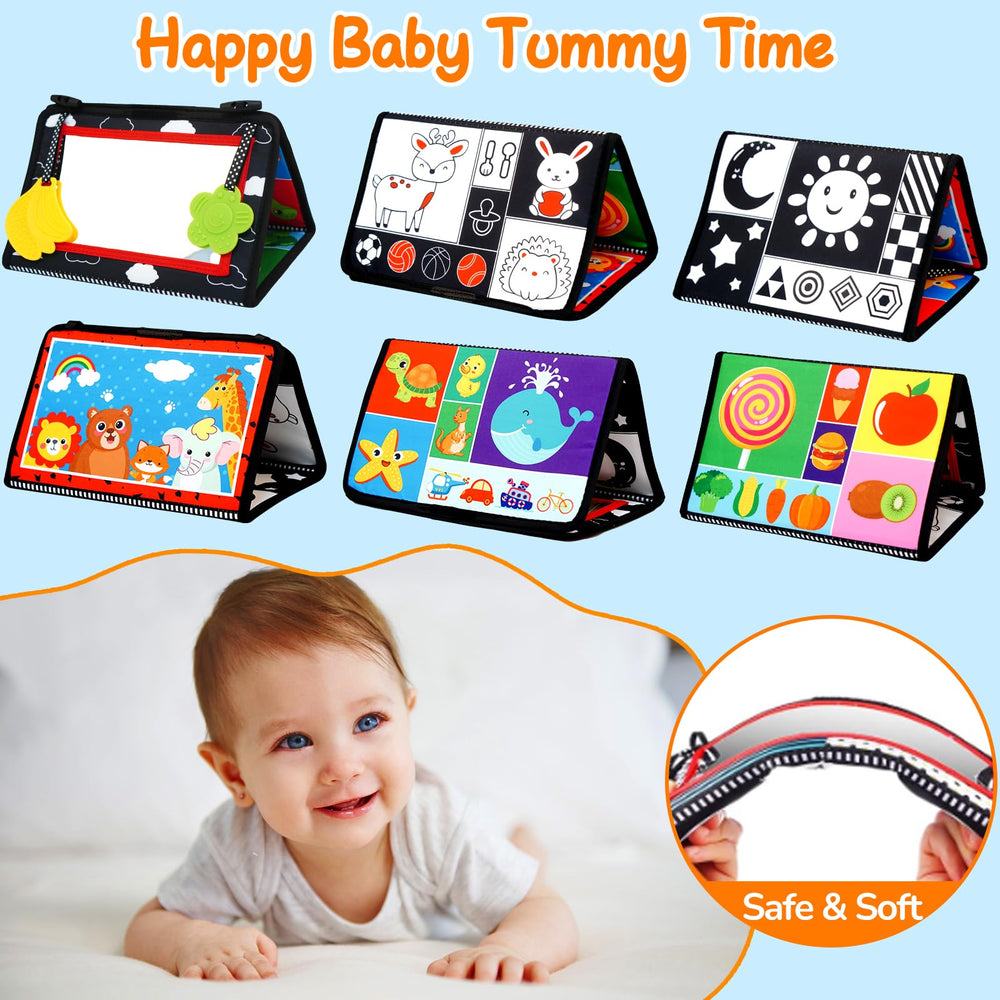 Basytodio foldable tummy time mat folds compactly for travel and storage