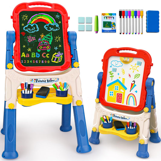 Basytodio kids easel displaying 360 degree rotation for versatile drawing and learning