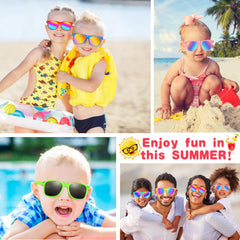 Basytodio kids sunglasses neon yellow for beach days and visibility