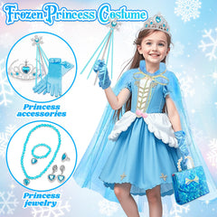 Basytodio princess dress-up costume set with purse and jewelry boosts fantasy dressing.