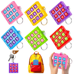Basytodio tic tac toe keychain colorful set, ideal party favors for kids and classroom prizes
