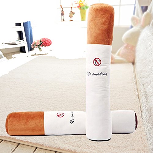 No smoking pattern pillow by Batedan, playful reminder with decorative charm