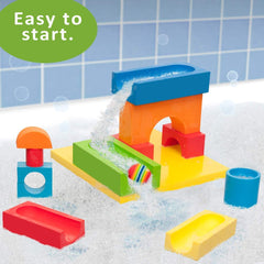 BathBlocks cube action highlights buoyancy and path-building in water