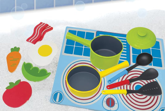 BathBlocks Floating Cookset in bath time for imaginative pouring and stirring play