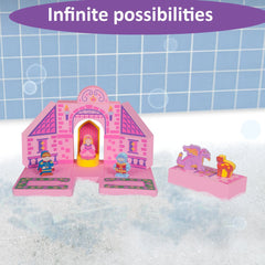 BathBlocks floating throne bath toy serves as a royal centerpiece during bath play.