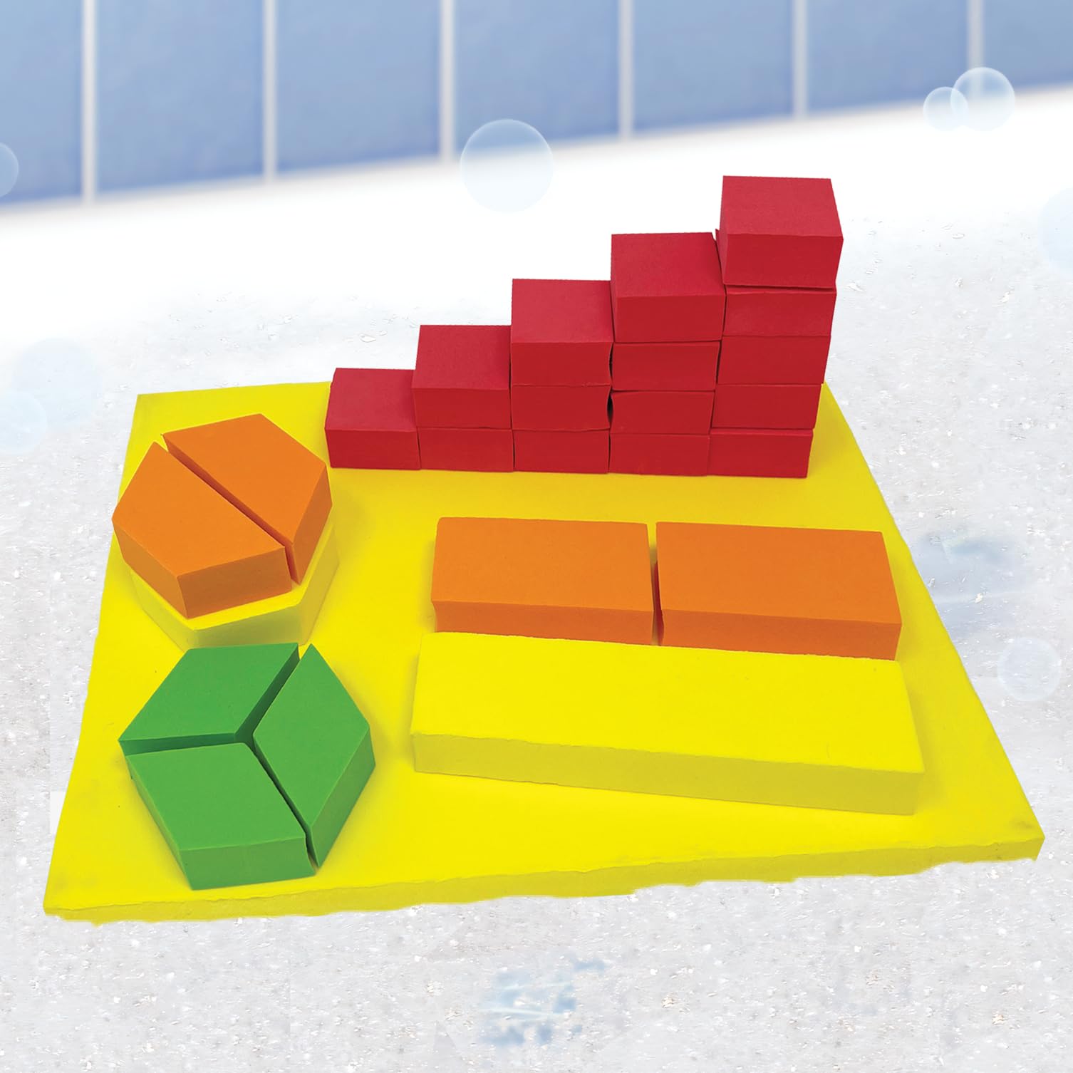 Kids build patterns with BathBlocks pattern-building in the bath