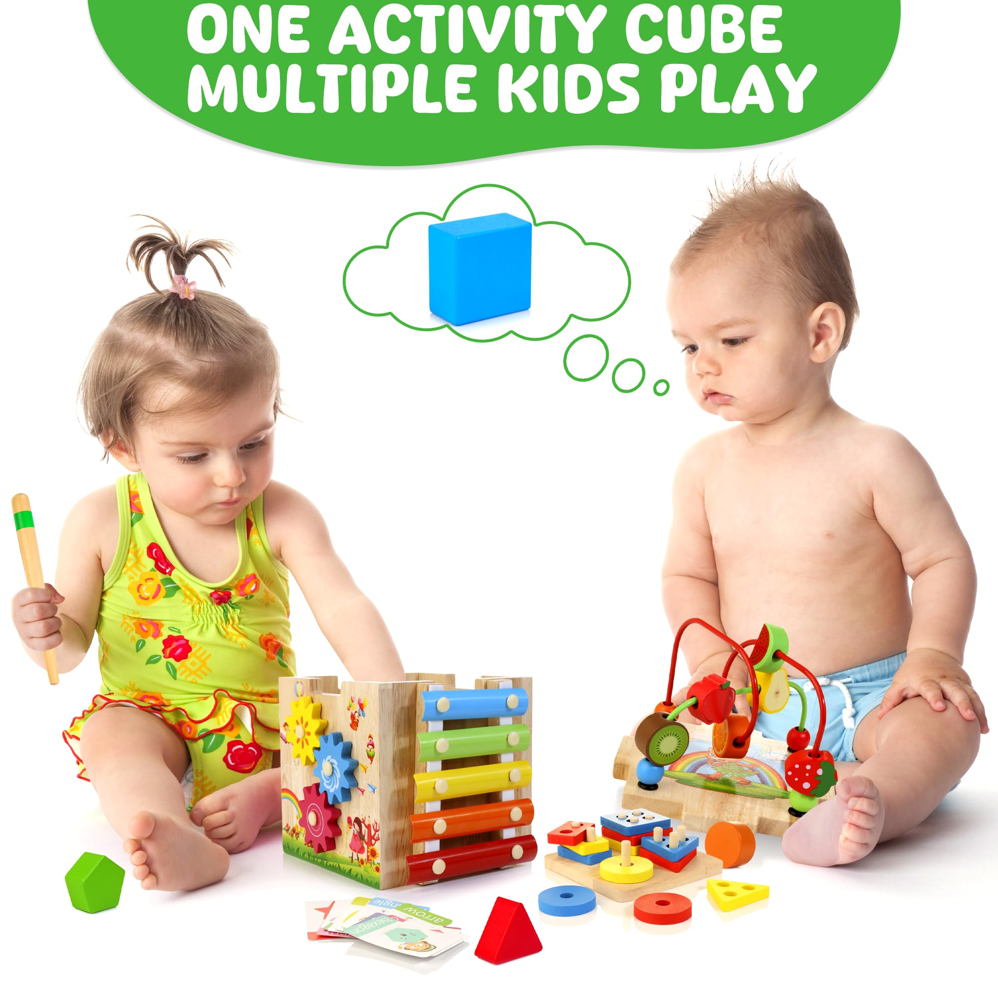 Batlofty spinning gears showcase cause-and-effect learning during on-the-go play.