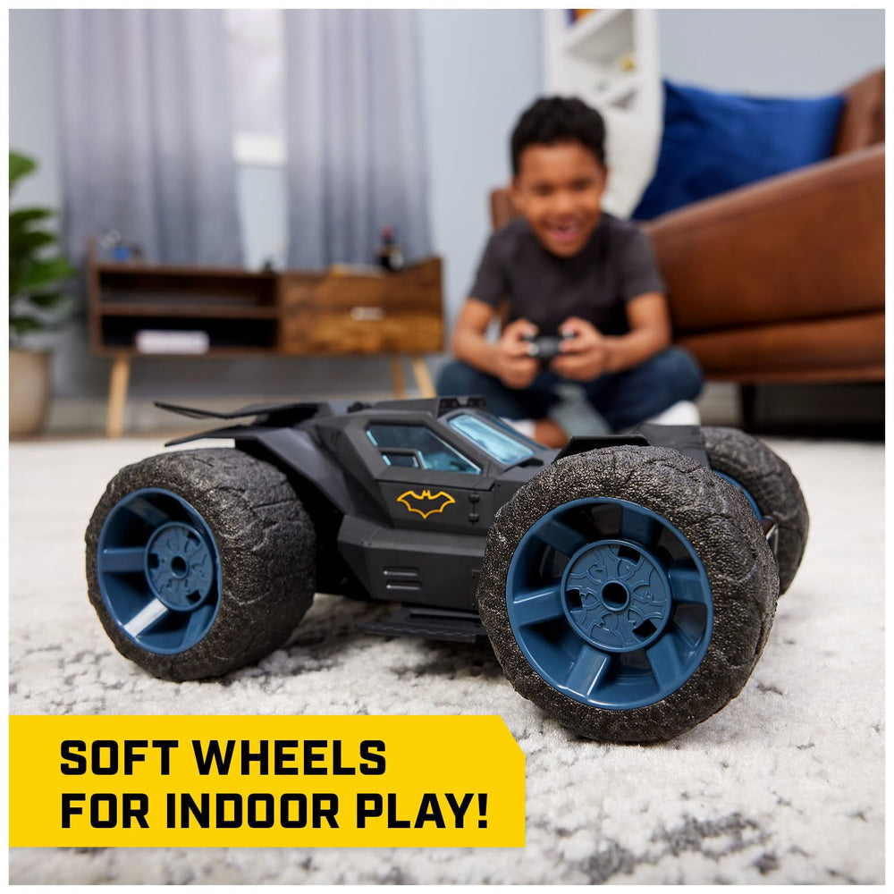 Dual motor four-wheel drive powers over varied indoor surfaces