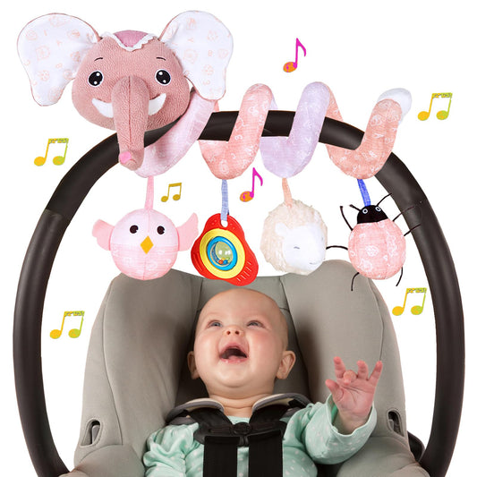 BATOHO Musical Owl Rattle: vibrant textures for engagement during car rides.
