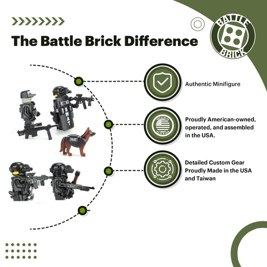 Battle Brick SWAT tactical vest print adds realism for figure customization