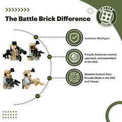 Battle Brick tactical gear set enhances realistic minifigure customization.