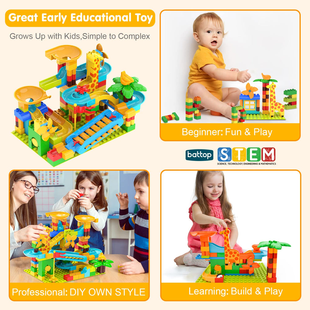 BATTOP bricks-compatible-with-major-brands image demonstrates flexible, mixed-build play.