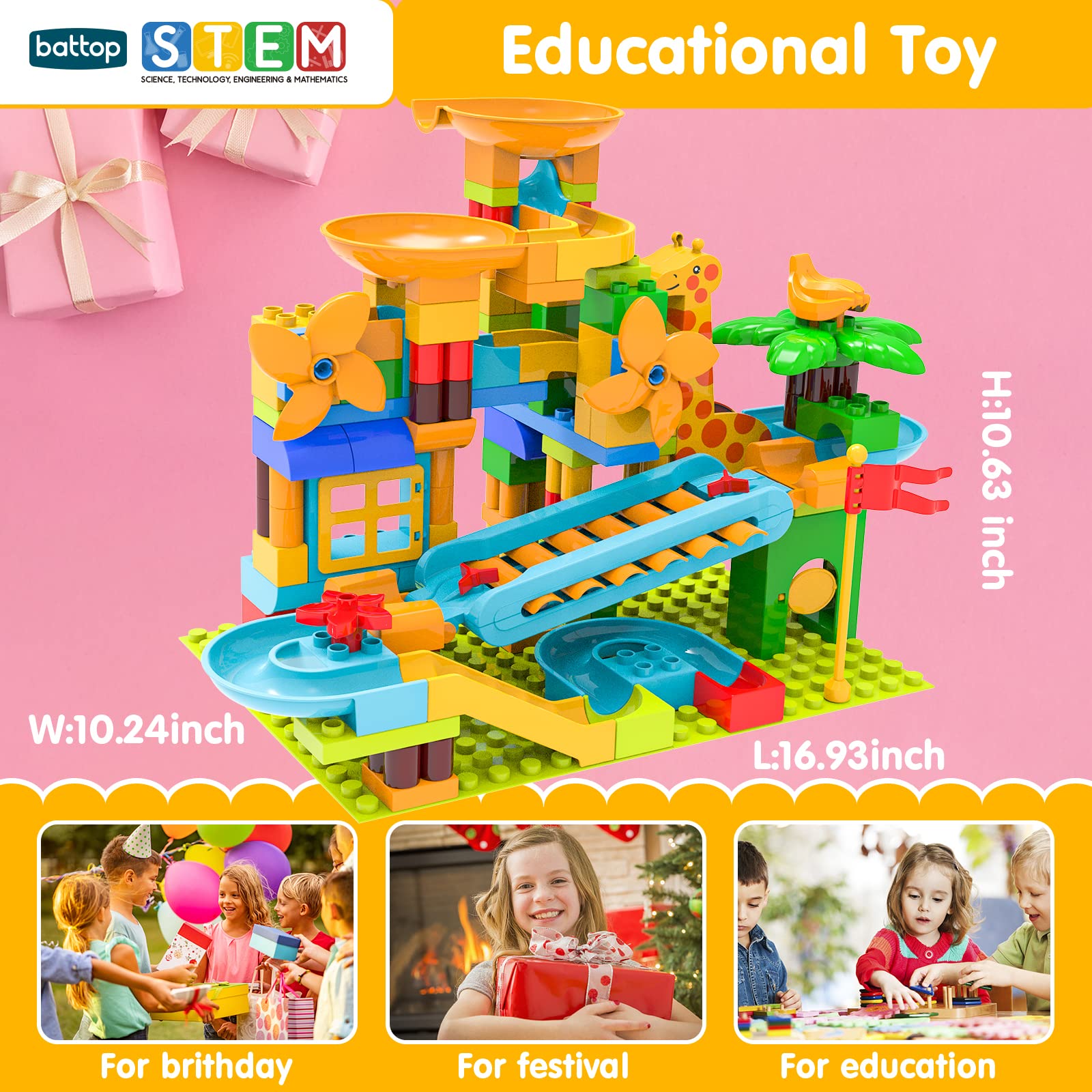 BATTOP STEM-toy fosters spatial thinking through hands-on construction and design.
