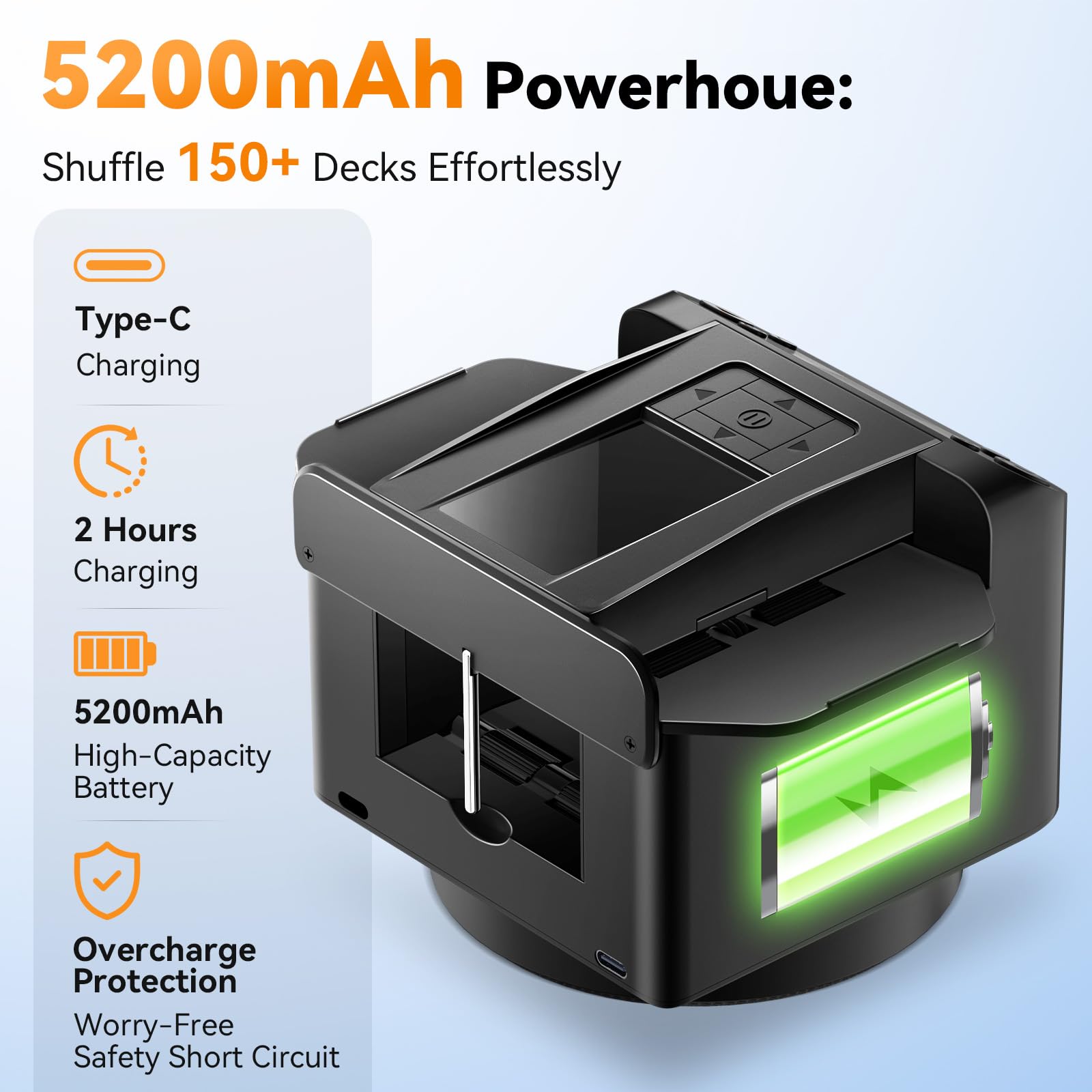 BATURU 5200mAh battery powers long sessions without frequent recharges.