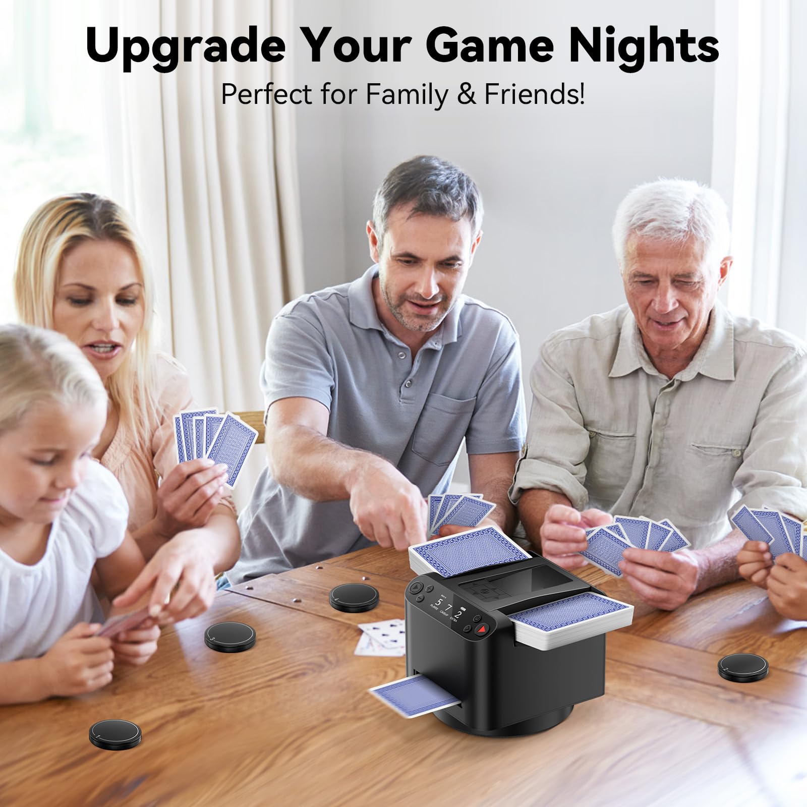 BATURU adjustable trays accommodate various card sizes for different games.