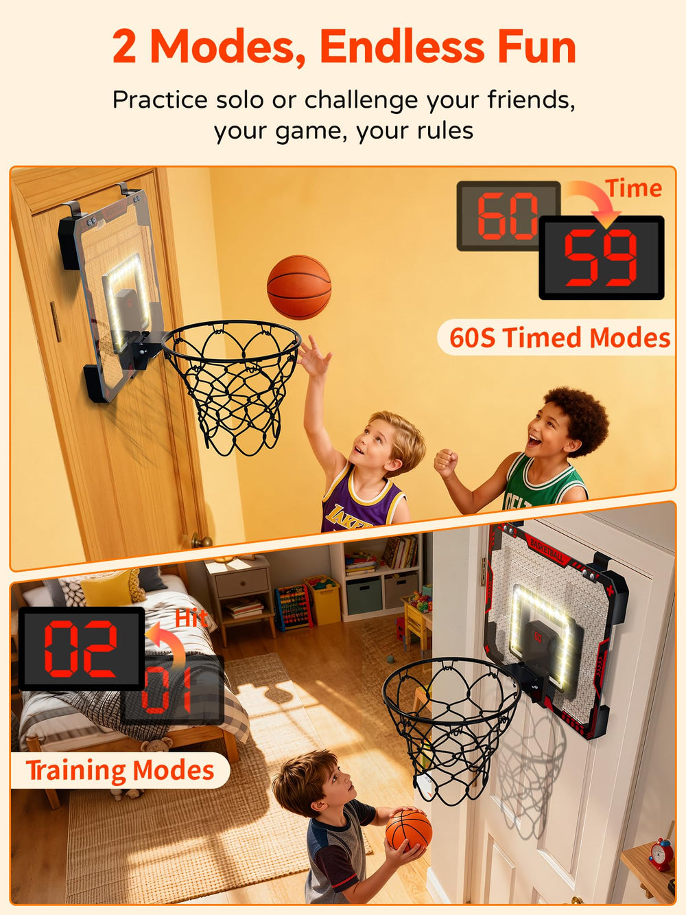 BATURU LED scoreboard and cheering sounds enhance indoor practice sessions.