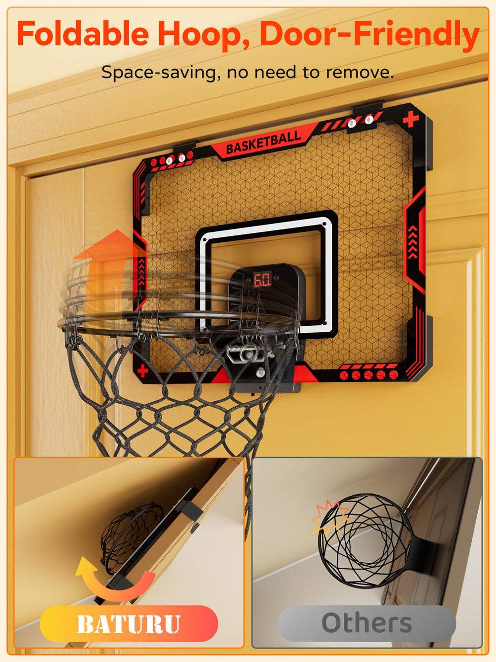 BATURU includes 3 mini balls and pump for ready-to-play fun.