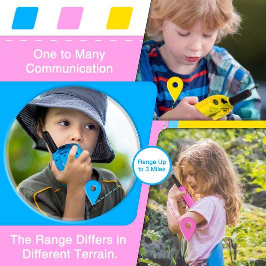 BATURU walkie talkies with smart auto-off save battery during playtime.