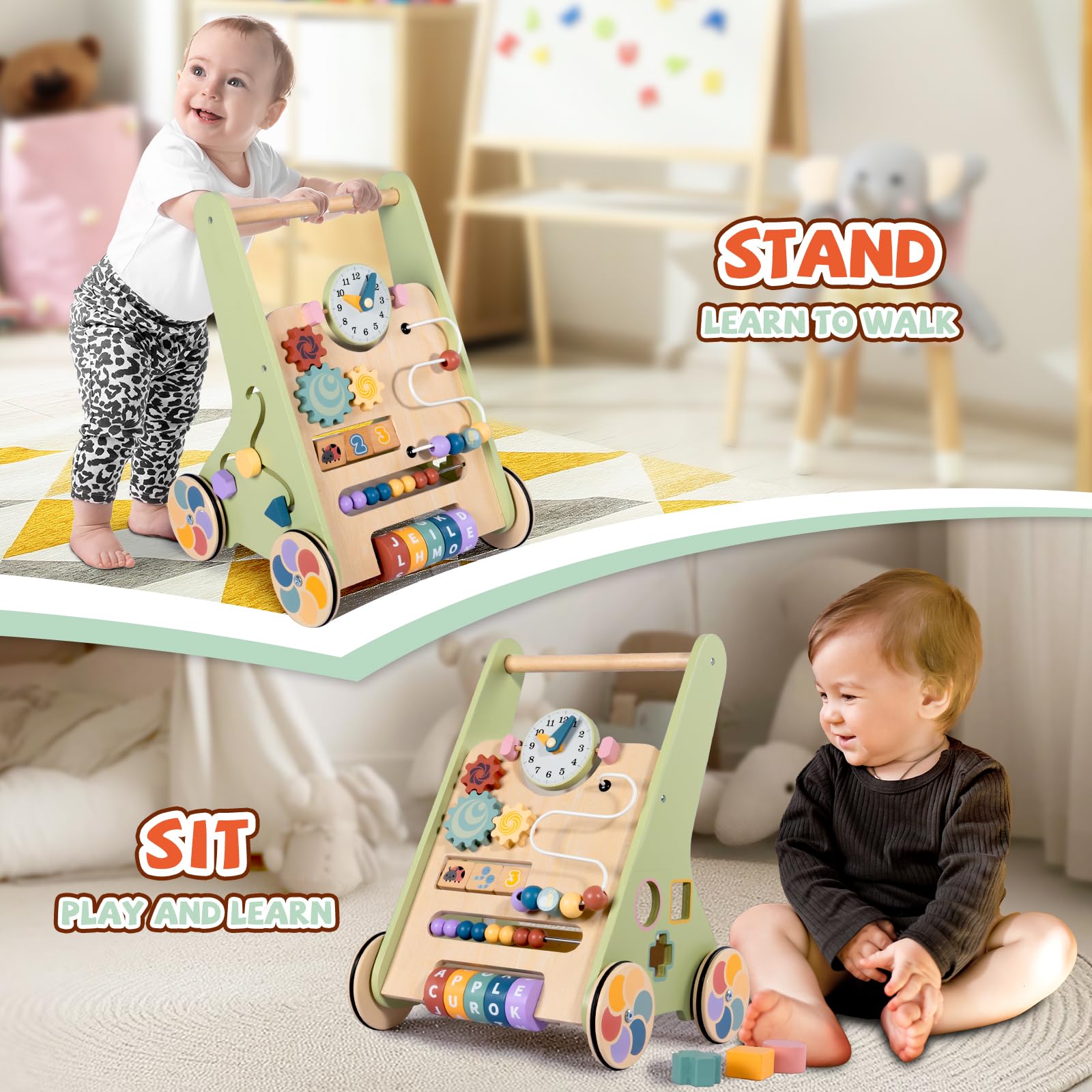 Bautia wooden construction sturdy and durable for active toddlers.