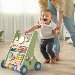 Bautia wooden walker with tracking game engages focus and balance practice.