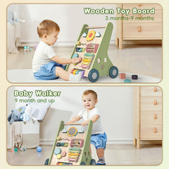 Bautia wooden walker features a bright xylophone for sensory play during first steps.