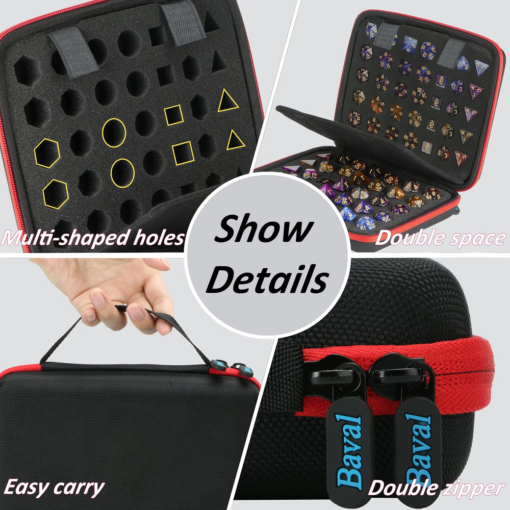 Baval DND Dice Case detachable sponge keeps dice organized and protected