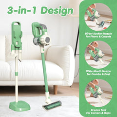 Baymi 3-in-1 vacuum features lightweight handle for easy use by kids.