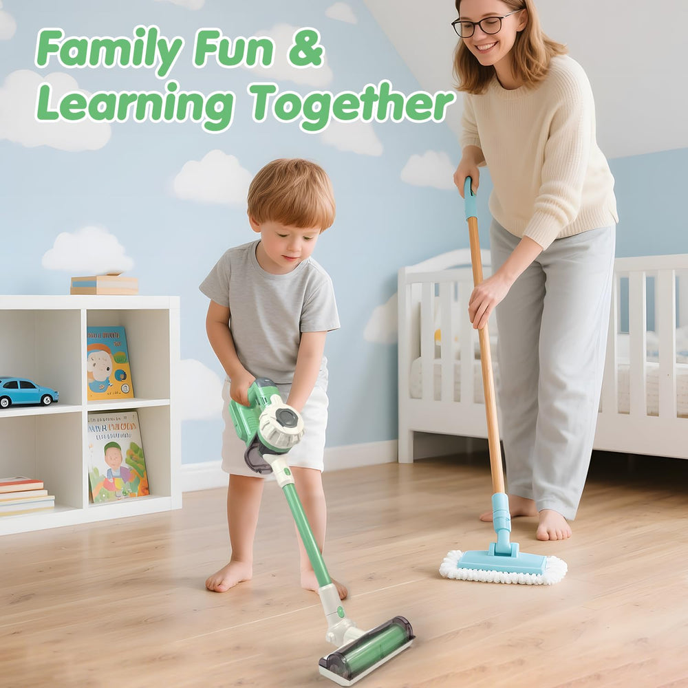 Built-in storage rack keeps Baymi vacuum accessories organized after play.