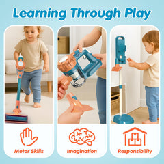 Built-in storage rack keeps BAYMI vacuum components organized after playtime.