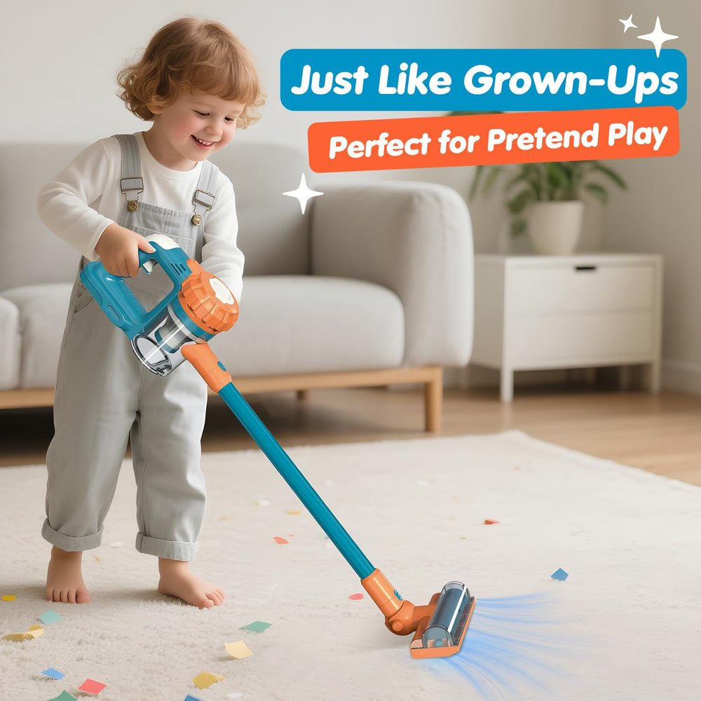 BAYMI vacuum in two modes demonstrates versatile pretend cleaning experiences.