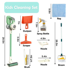 BAYMI 9-piece cleaning set shows a complete play kit for toddlers learning chores.