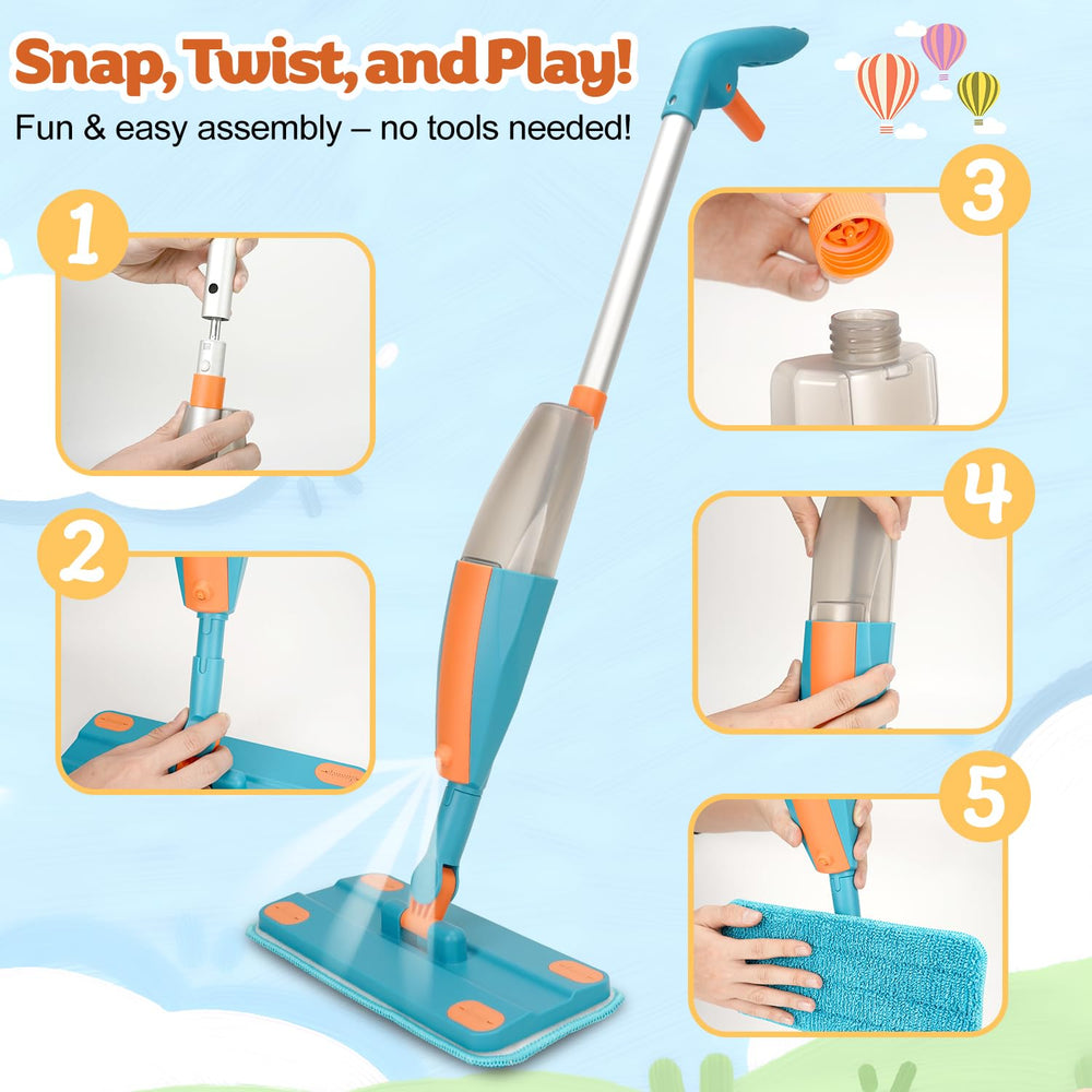 BAYMI Kids Spray Mop lightweight, child-friendly design for tiny hands