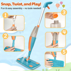 BAYMI Kids Spray Mop lightweight, child-friendly design for tiny hands