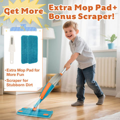 BAYMI Kids Spray Mop requires no batteries for instant play