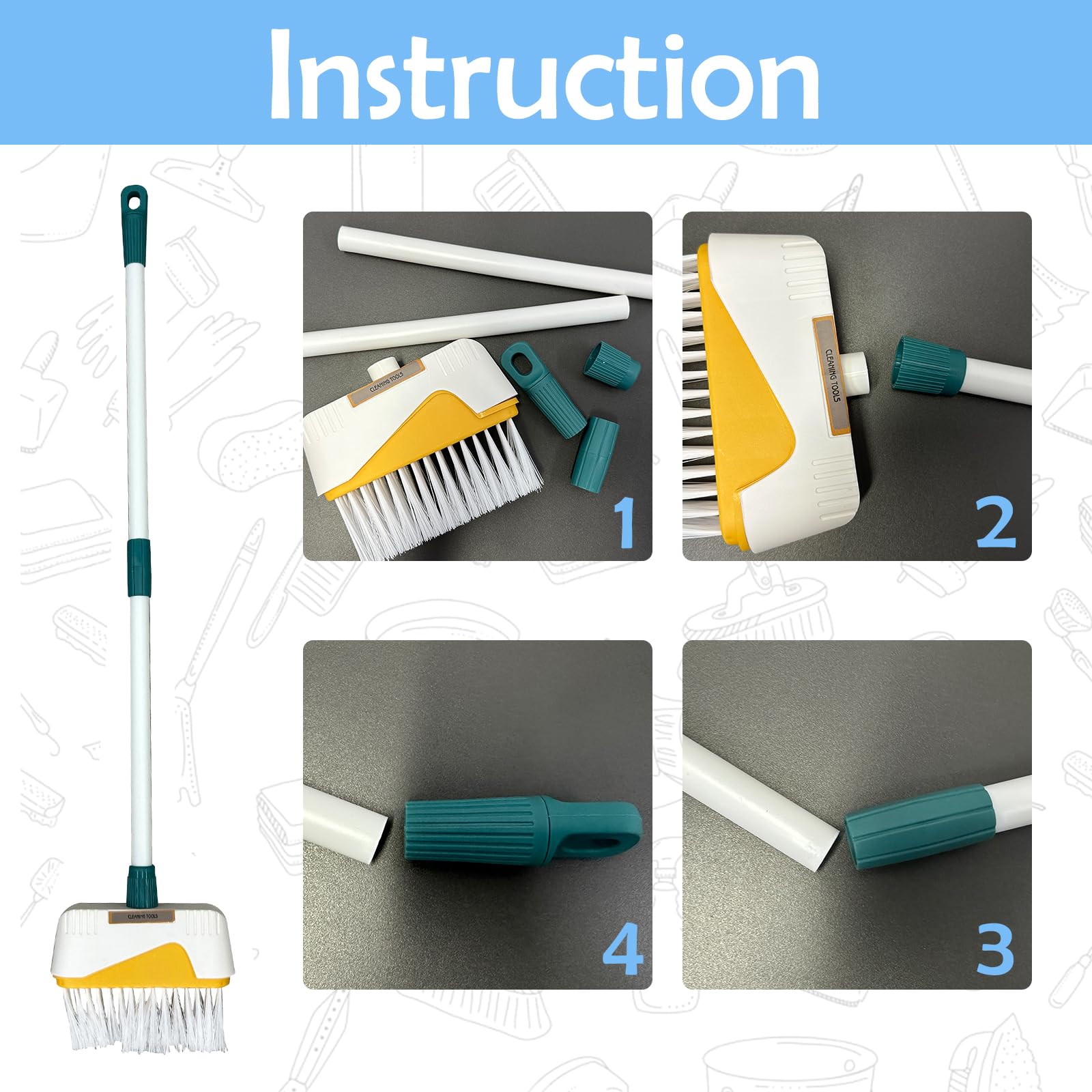 BAYMI toddler scrub brush and rag for fine motor cleaning.