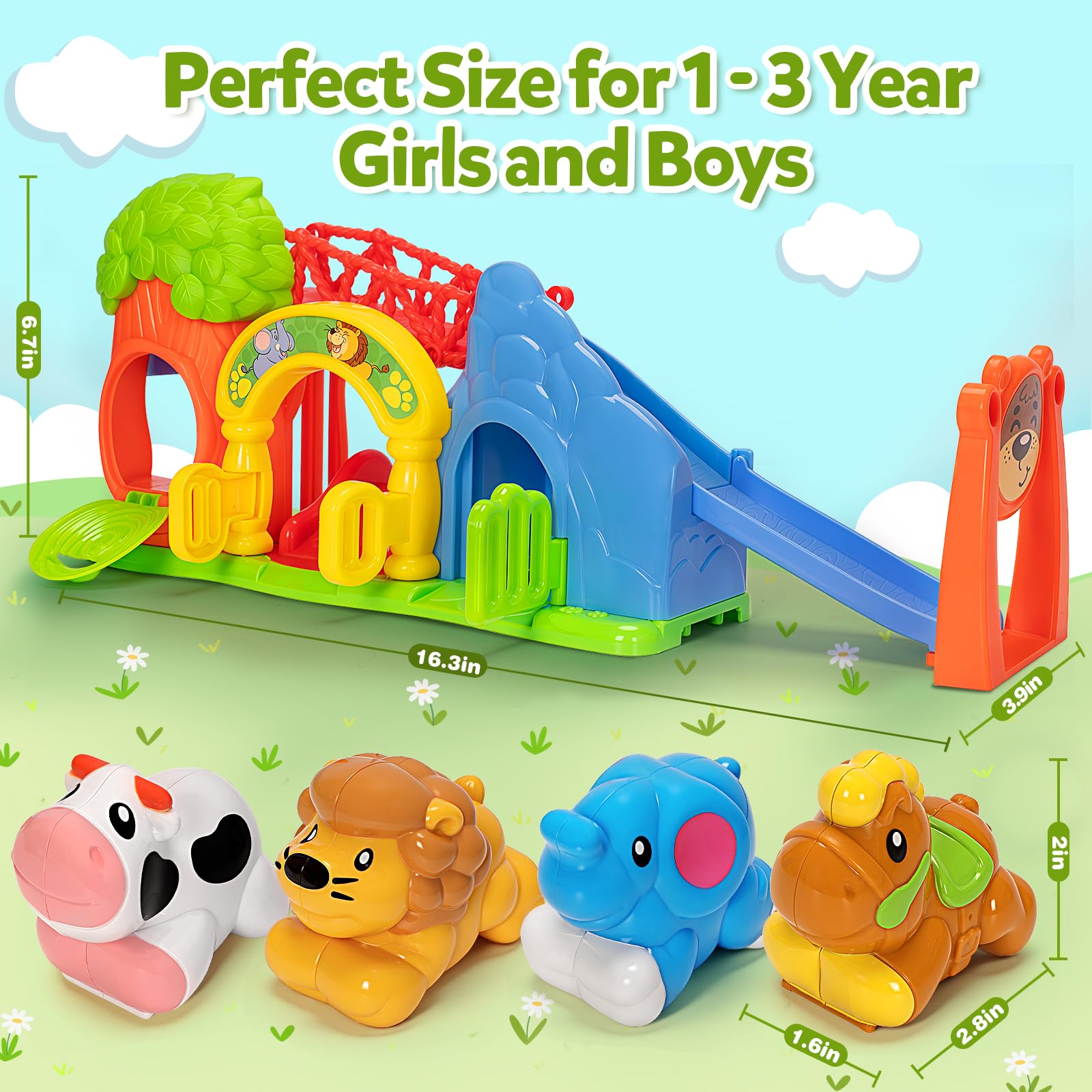BAYSING animal-cars-horse encourages hand-eye coordination through gentle pushes.