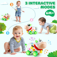 BAYSING pull-along cow toy encourages crawling and walking