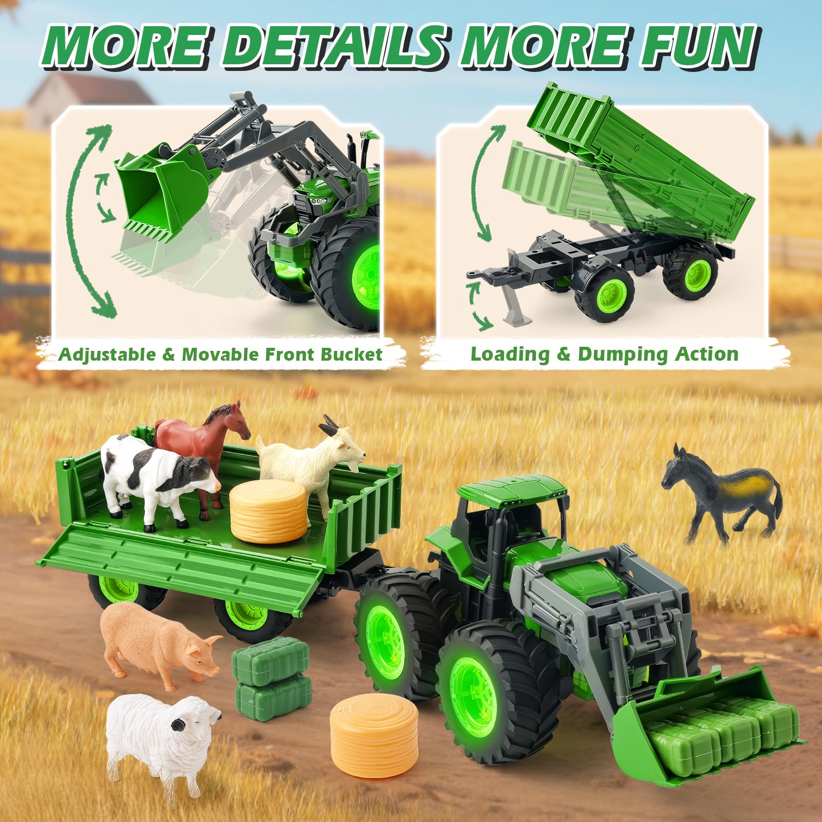 BAYSING farm accessories hay bales enhance pretend farm scenes.