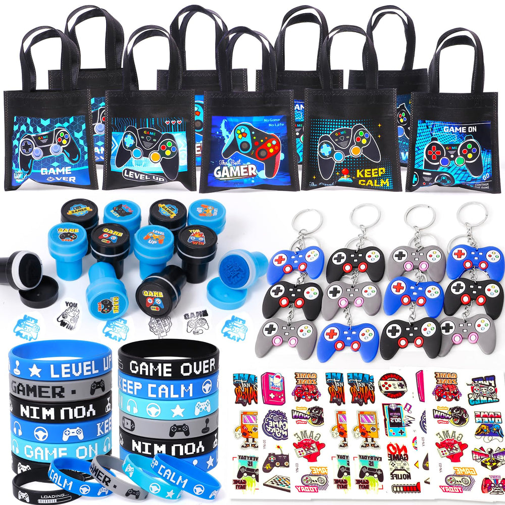 B Bascolor video game party favors gift bags with sturdy handles for easy carry