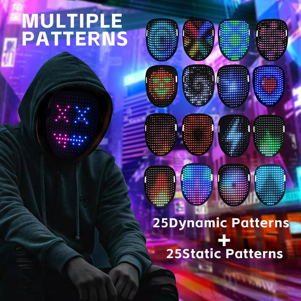 BBDKL unisex LED mask design suitable for cosplay and events