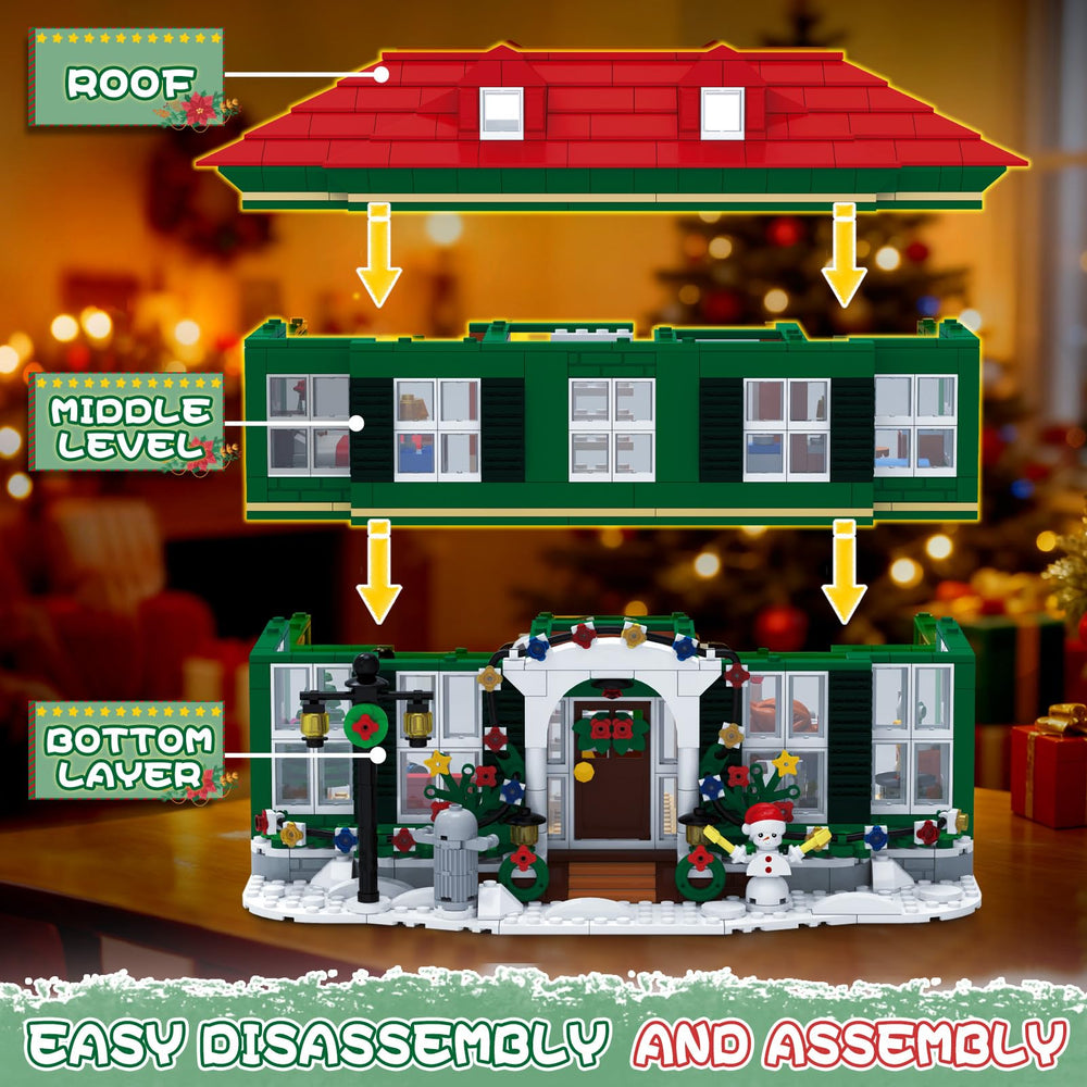 BBEUU Miniature village displayed on mantel for festive decor