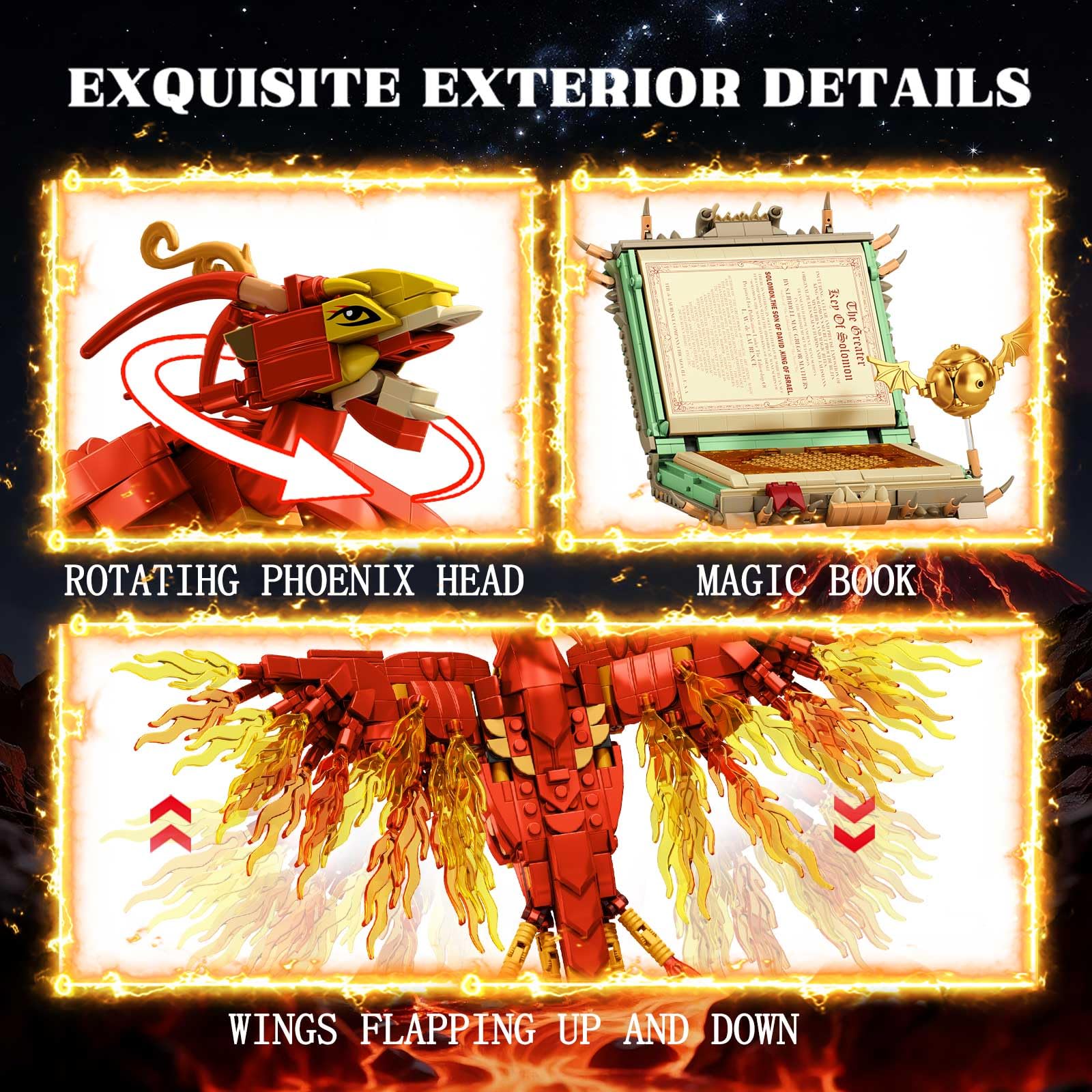 BBEUU Phoenix wings rotation creates dynamic motion on any desk.