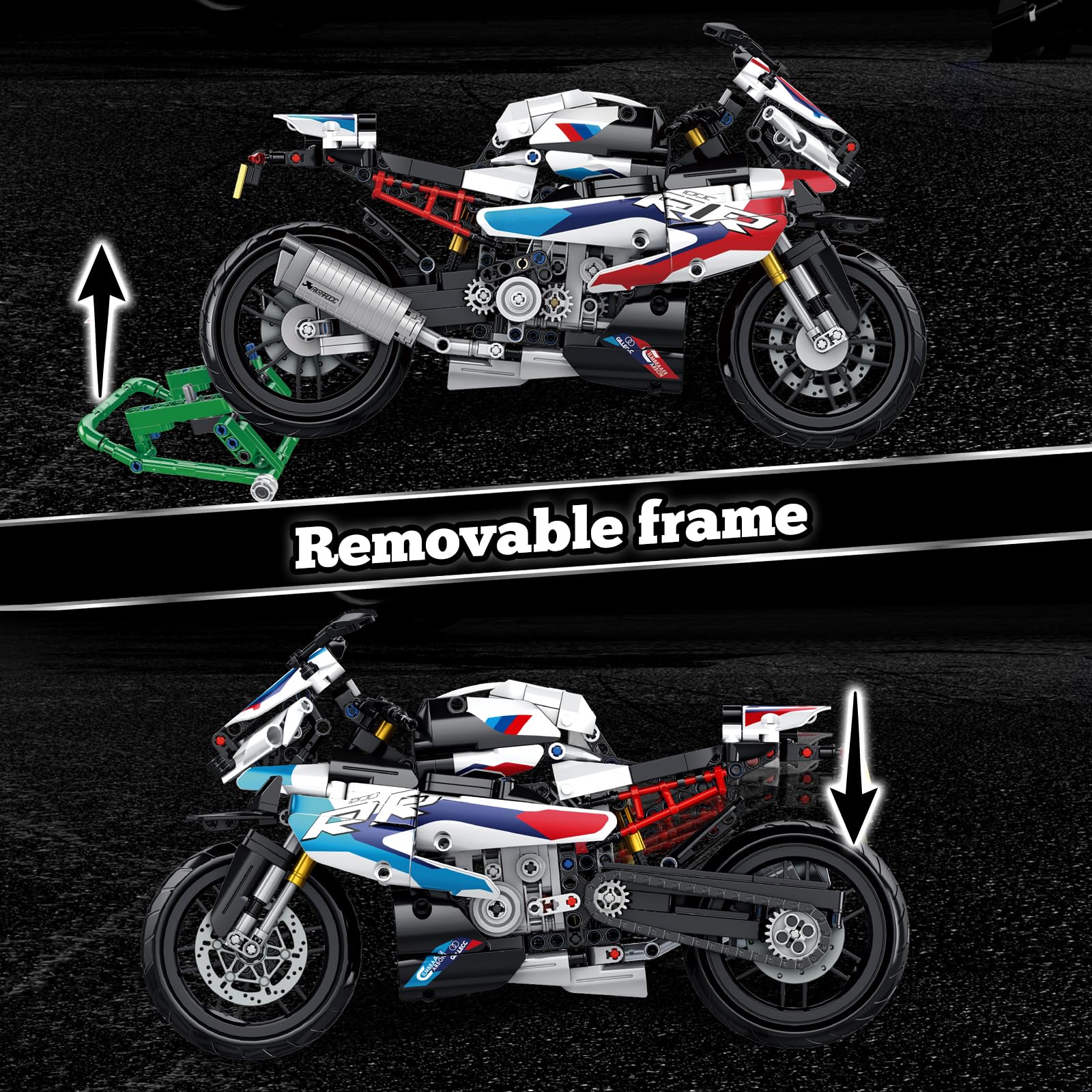 BBEUU textured tires and brake pads add realism and tactile play