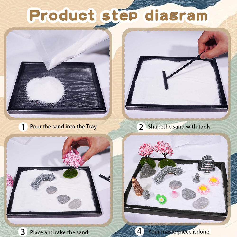 Bbiamsleep Zen Garden rocks and castle add decorative interest.