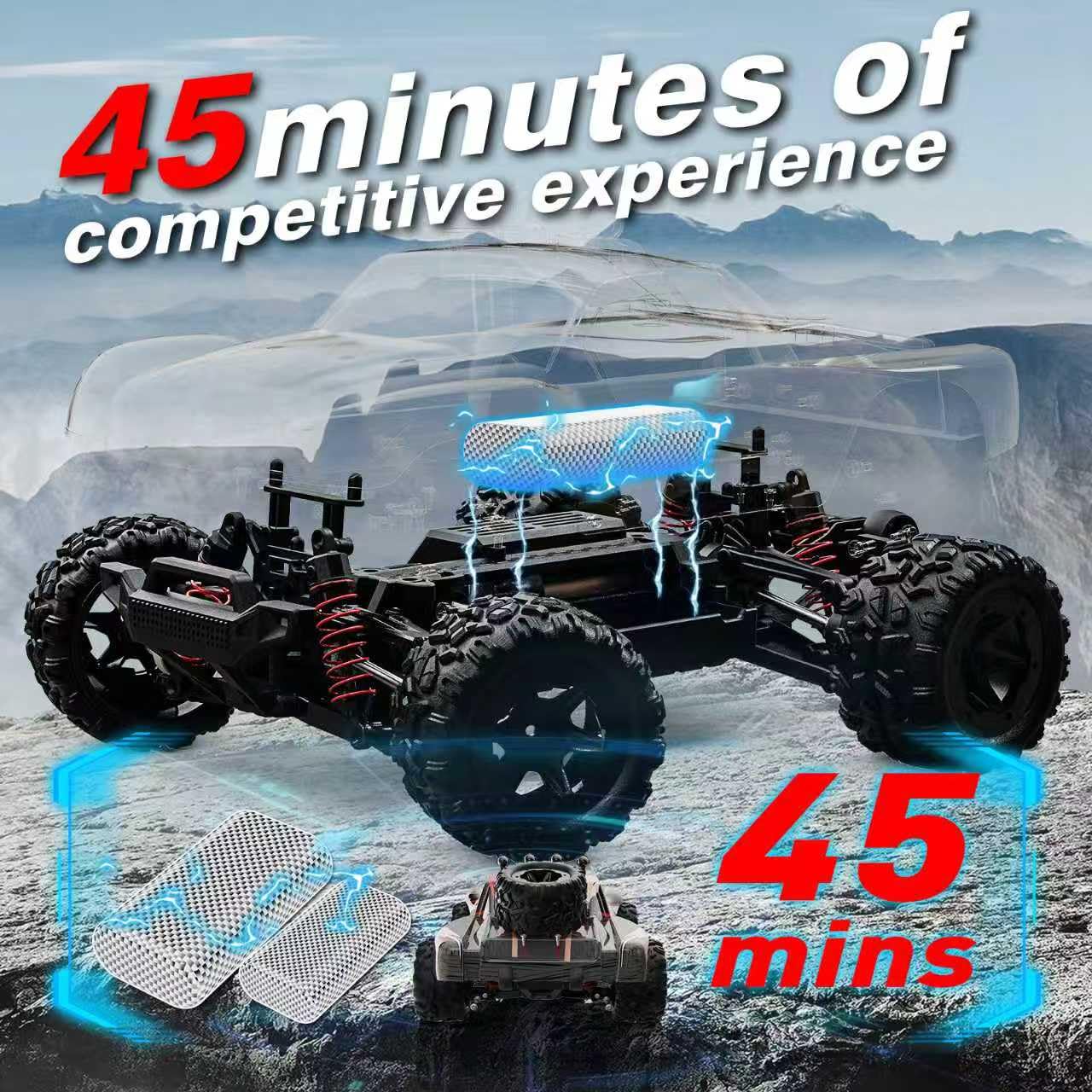 BBLD 1/18 scale RC car with detachable spare tire for on-the-go repairs.