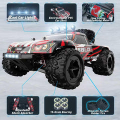 BBLD RC car wheel close-up with multi-terrain tires for traction