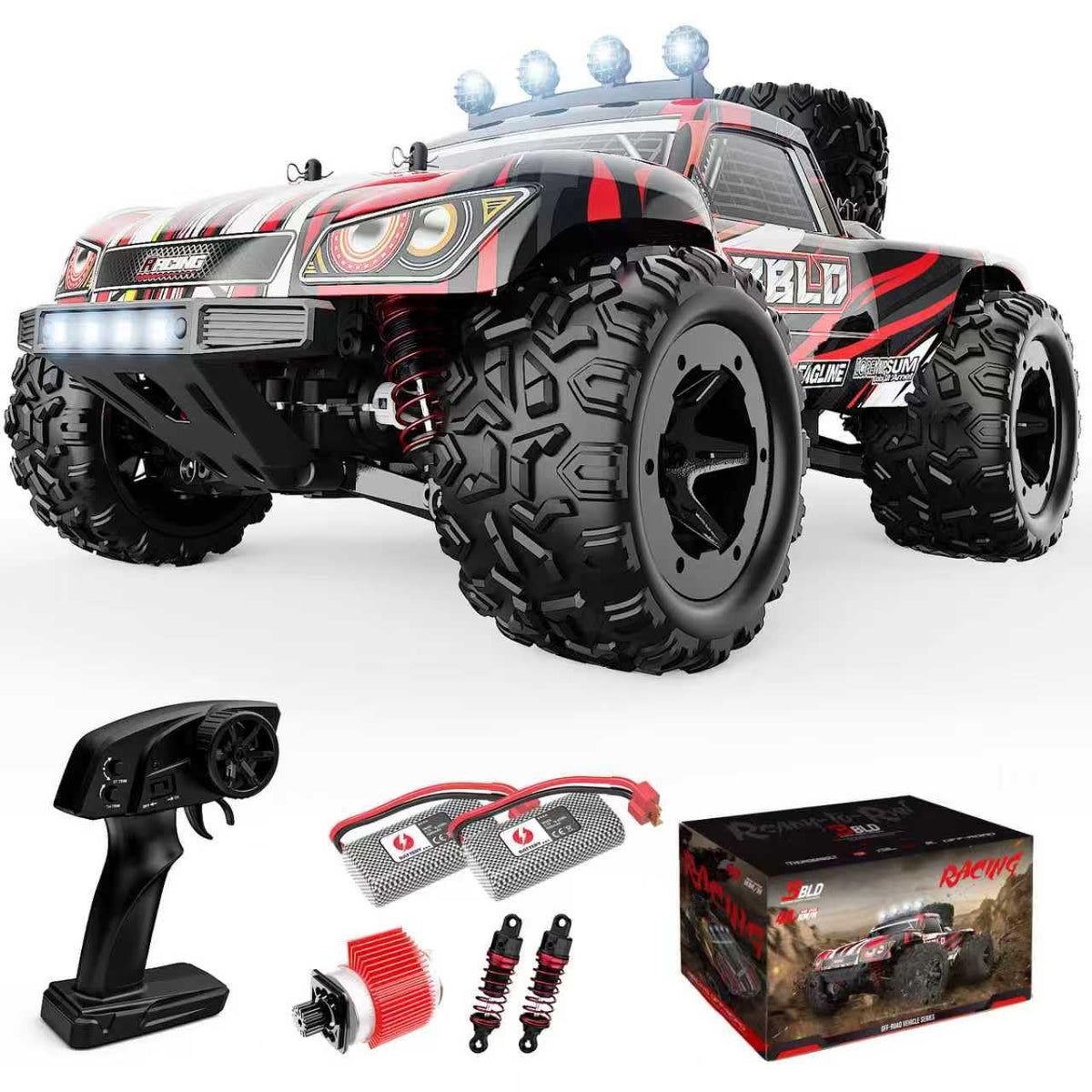 BBLD remote control car front view for off-road action and rugged style.